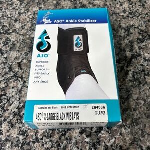 Med Spec ASO Ankle Stabilizer with Stays Black XL 264036 Brace Support